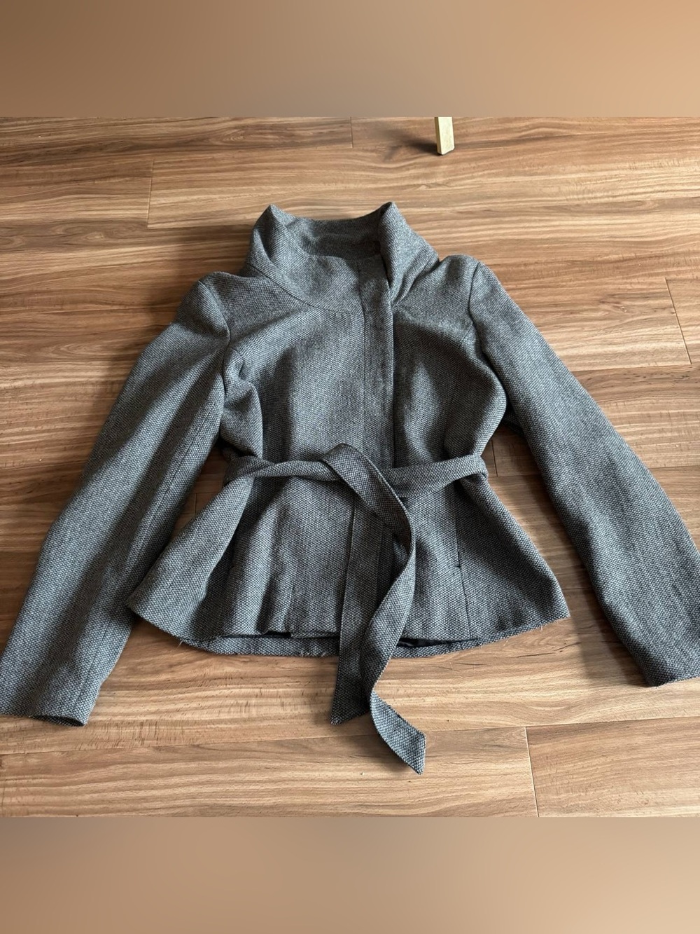 H&M Gray Tie-Waist Blazer Jacket